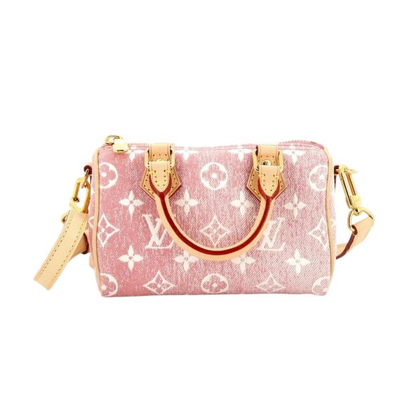 Louis Vuitton Handbags - Louis Vuitton Pink Denim Monogram Nano Speedy Bag